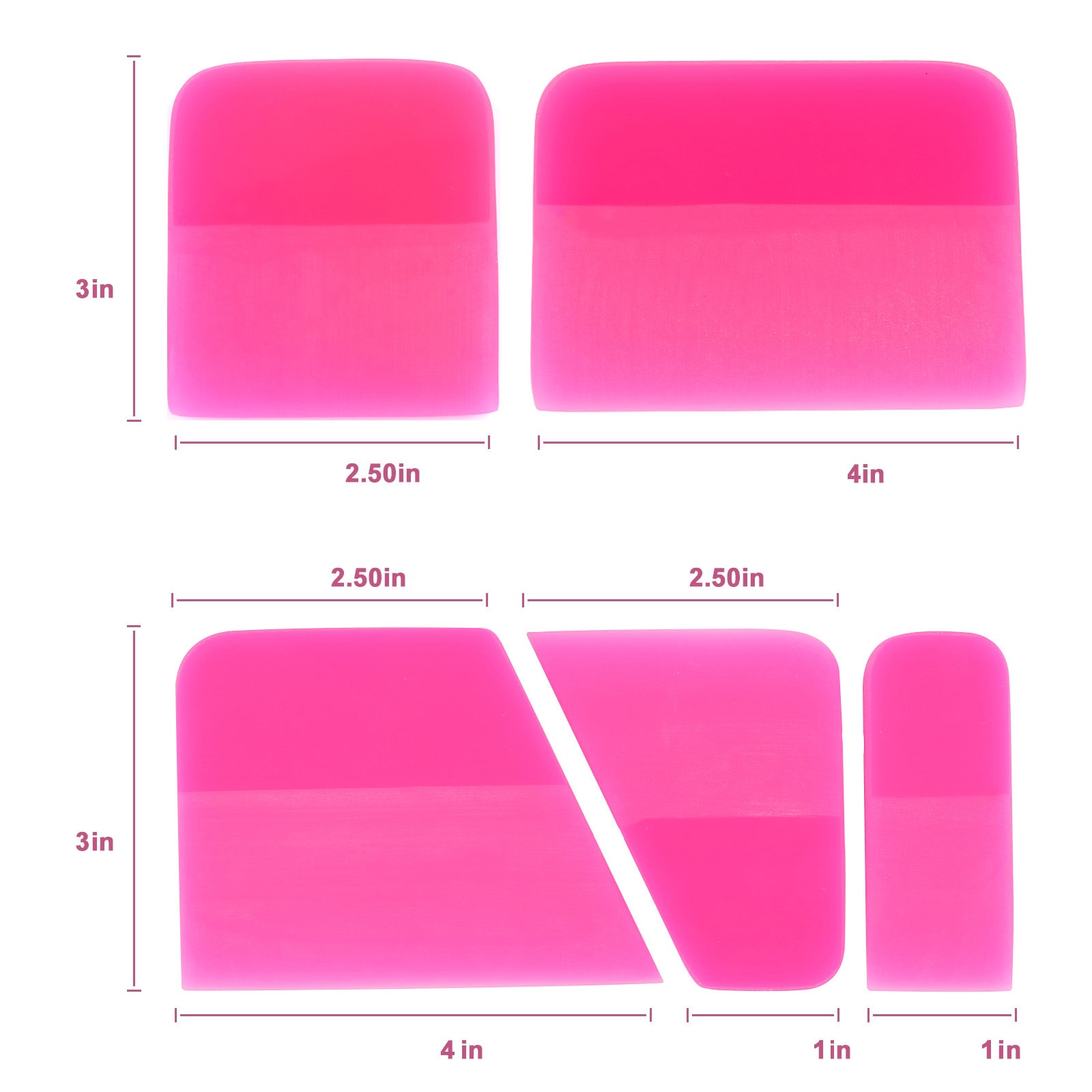 5 Piece Pink PPF Squeegee